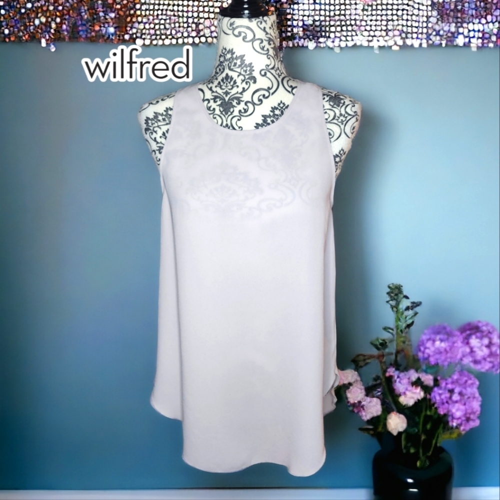 ARITZIA WILFRED Silverish Sleeveless Silky Tank- Medium